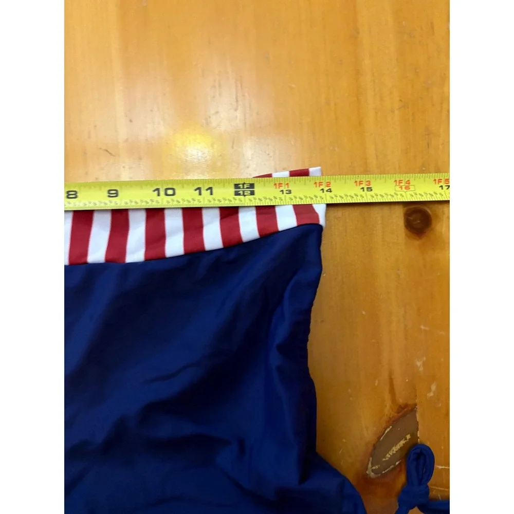American Flag Bikini Set Stars Stripes Patriotic Two Piece Swimsuit Shorts Large